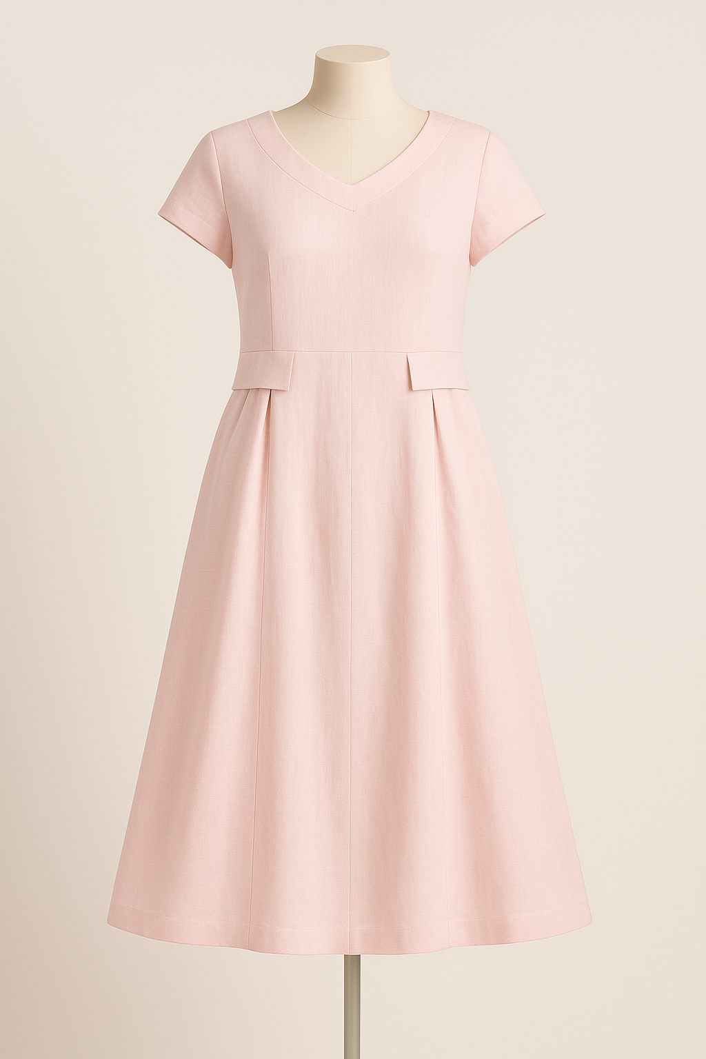 Pure Linen Classic Duchess Midi Dress