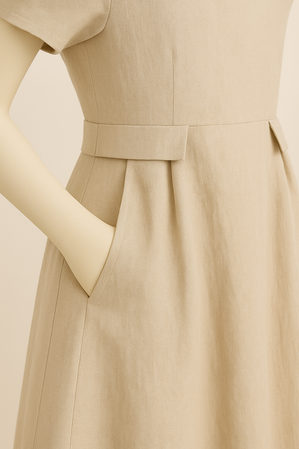 Pure Linen Classic Duchess Midi Dress