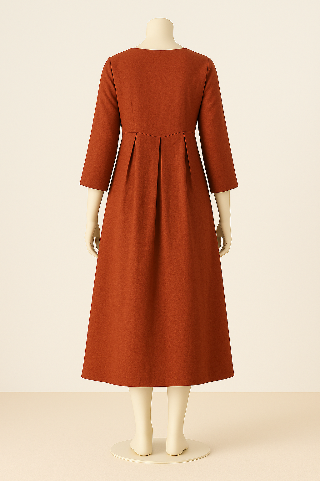 Pure Linen Classic Pleated Dress for Summer