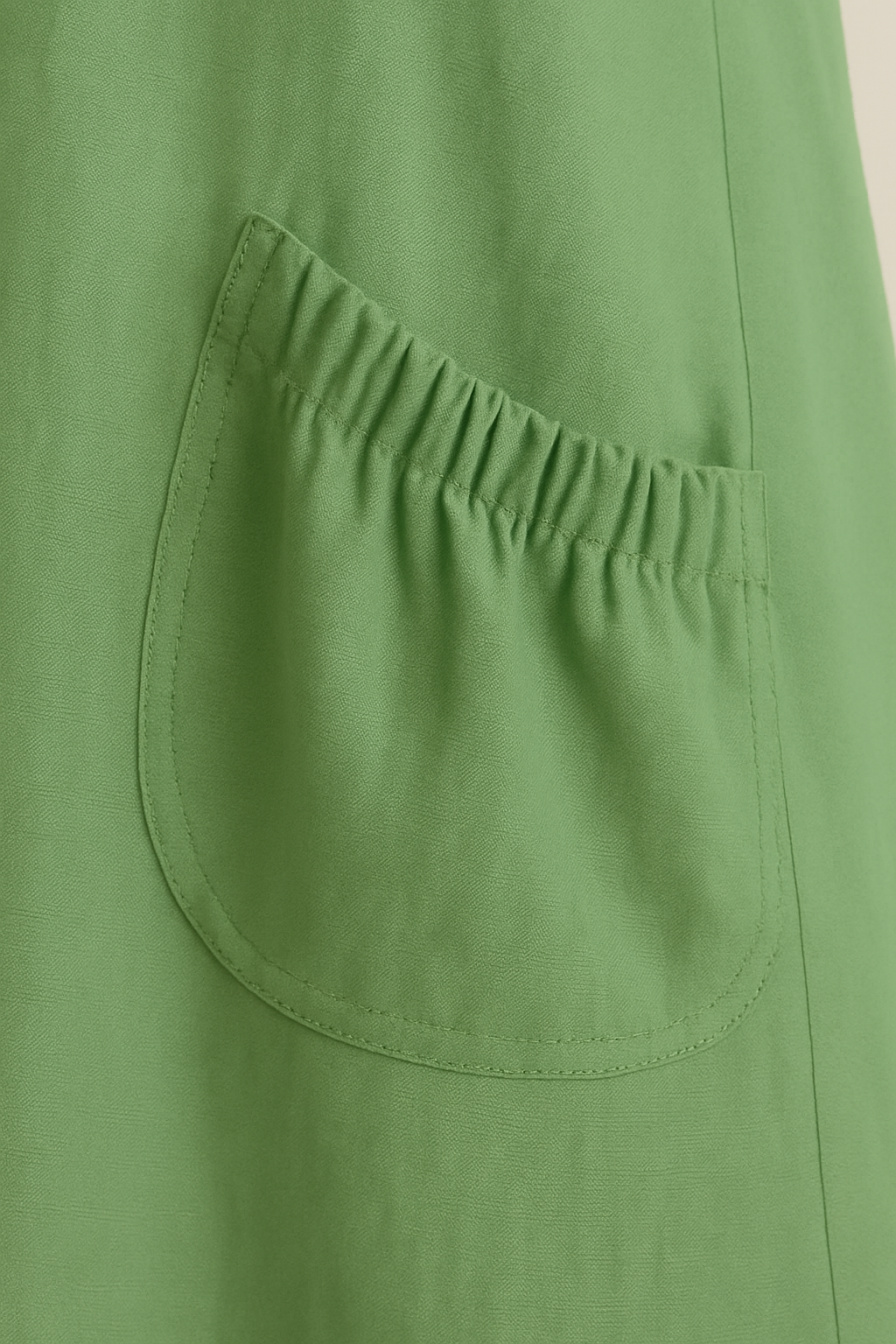 Pure Linen Green Pocket Maxi Dress