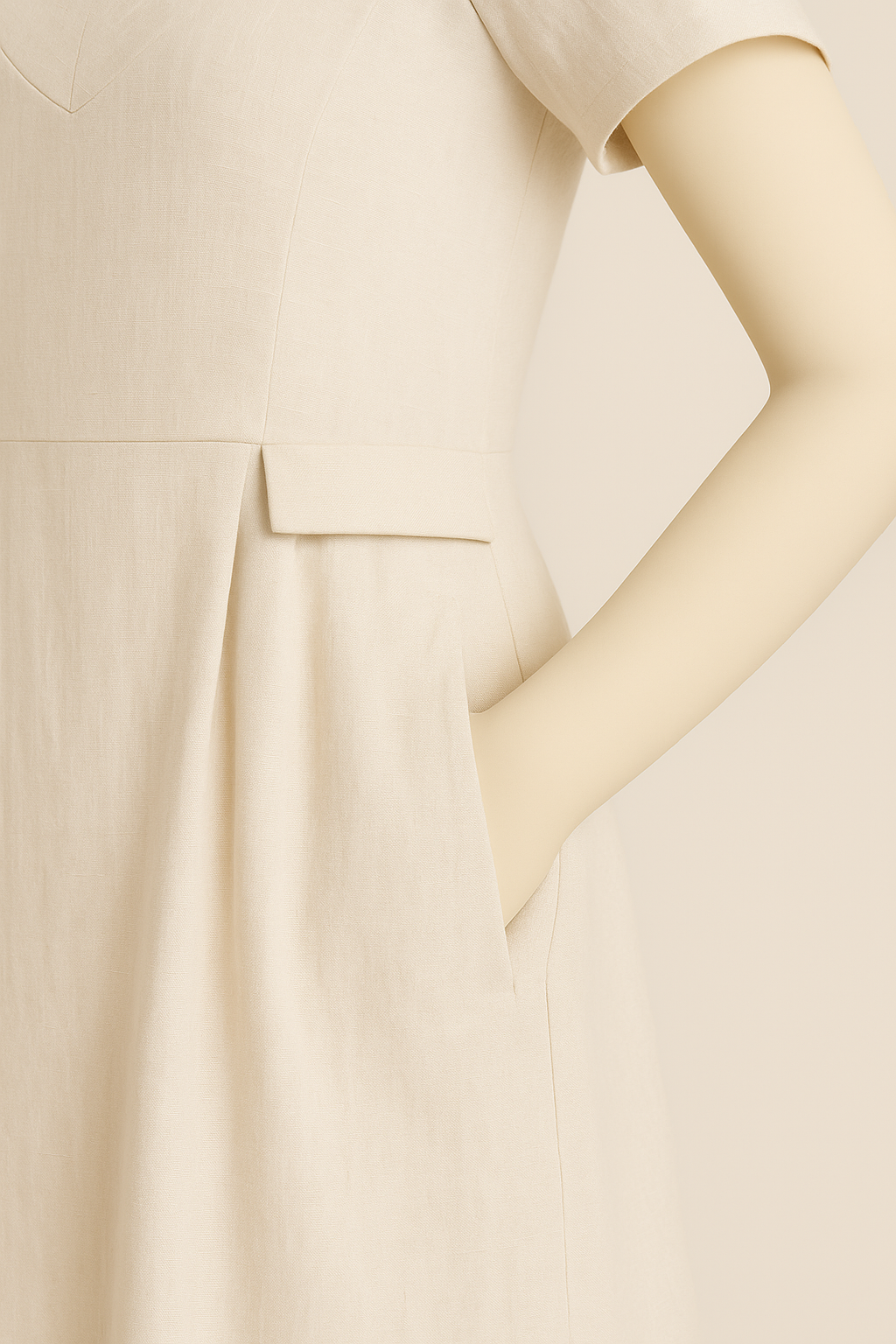 Pure Linen Classic Duchess Midi Dress