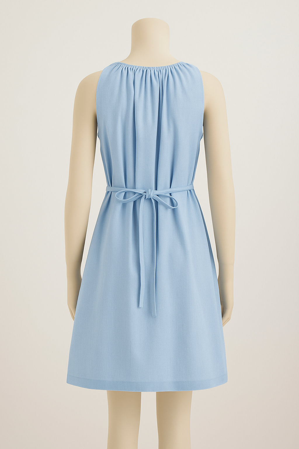 Pure Linen Classic Tie Waist Short Dress