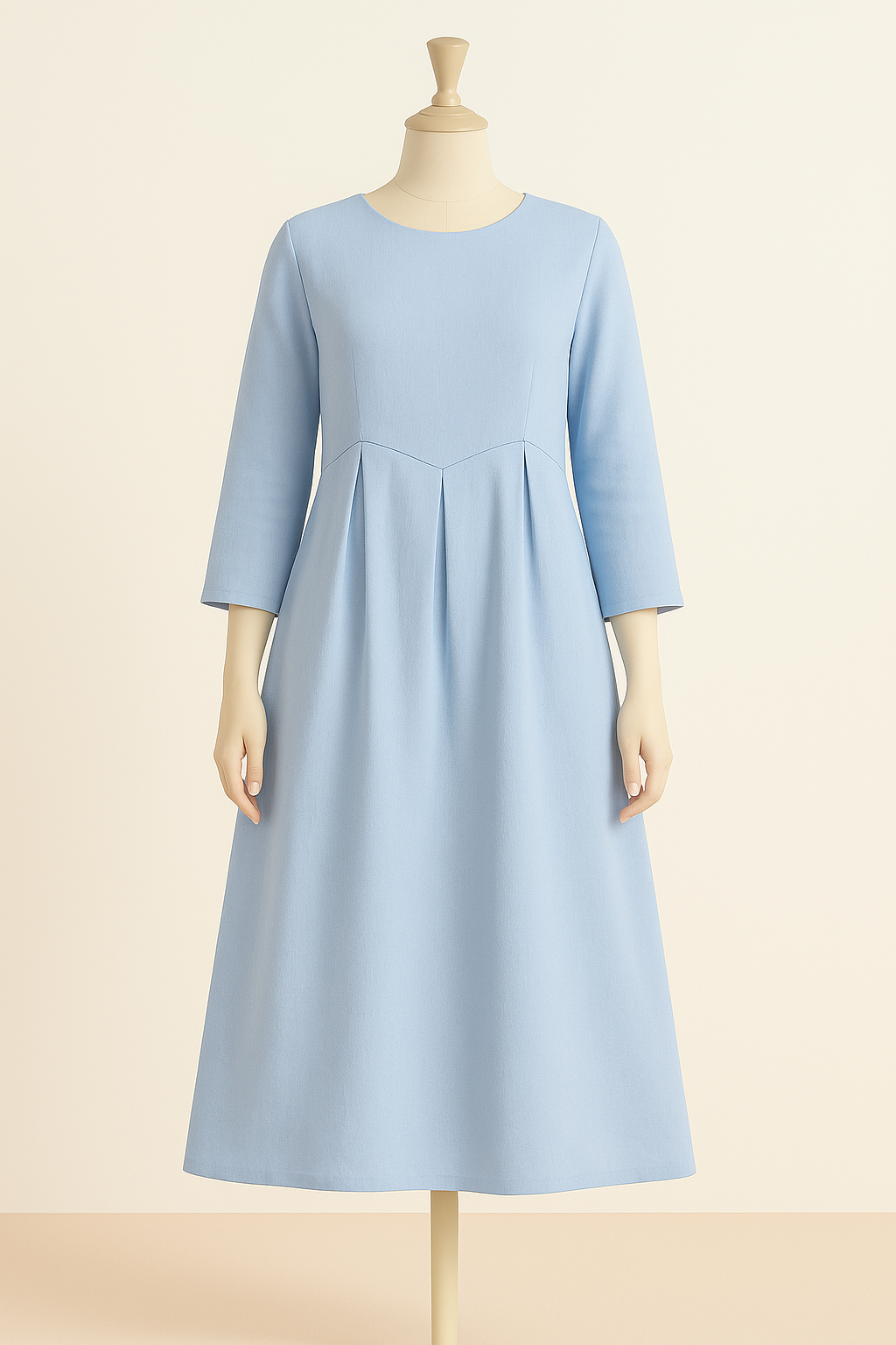 Pure Linen Classic Pleated Dress for Summer