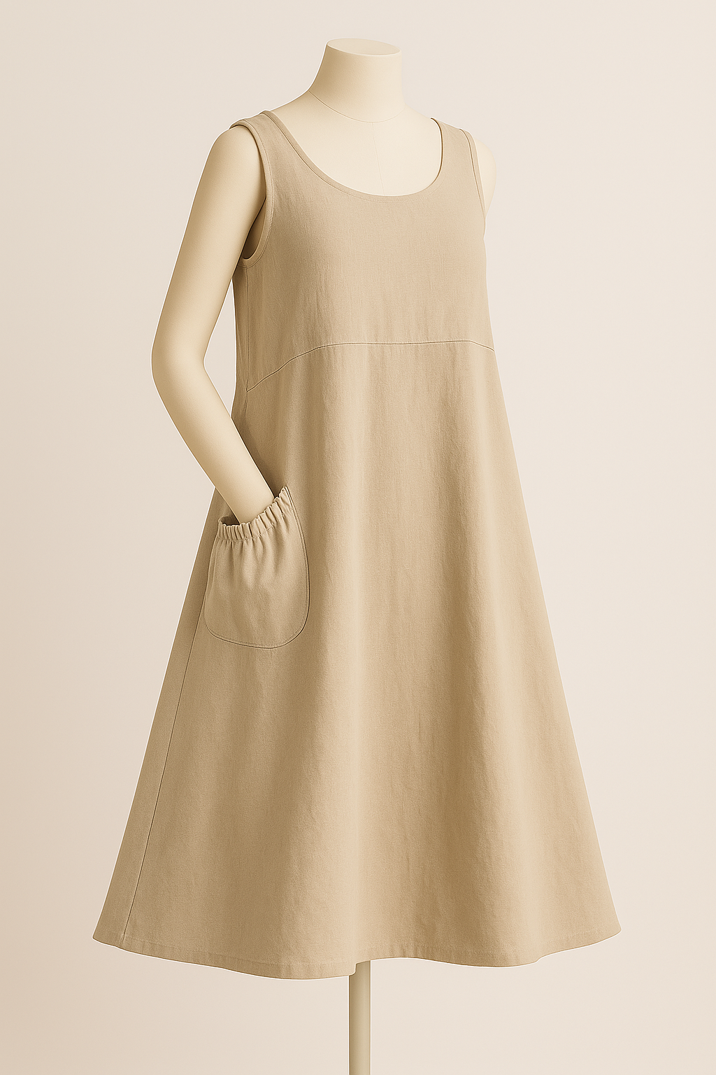 Pure Linen Classic Pocket Maxi Dress