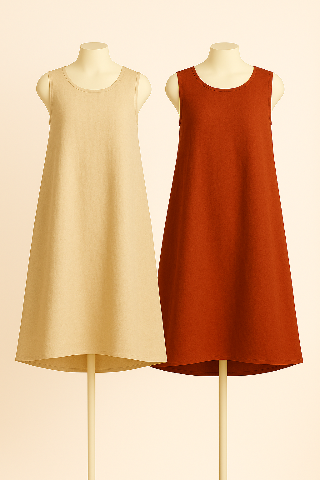 100% Linen Sleeveless Midi Dress