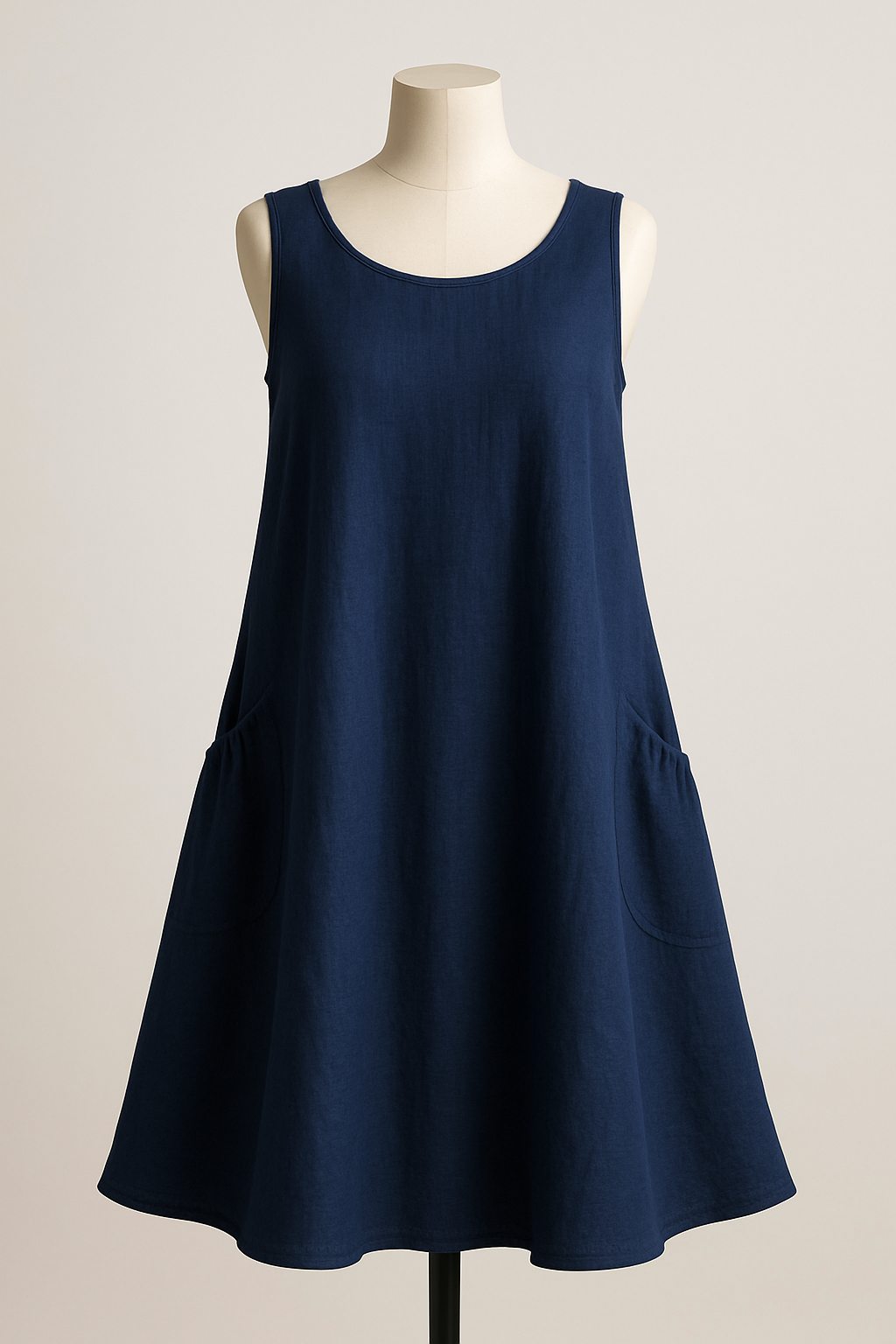 Pure Linen Classic Pocket Maxi Dress