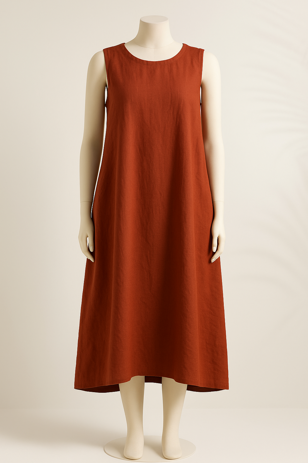 100% Linen Sleeveless Midi Dress