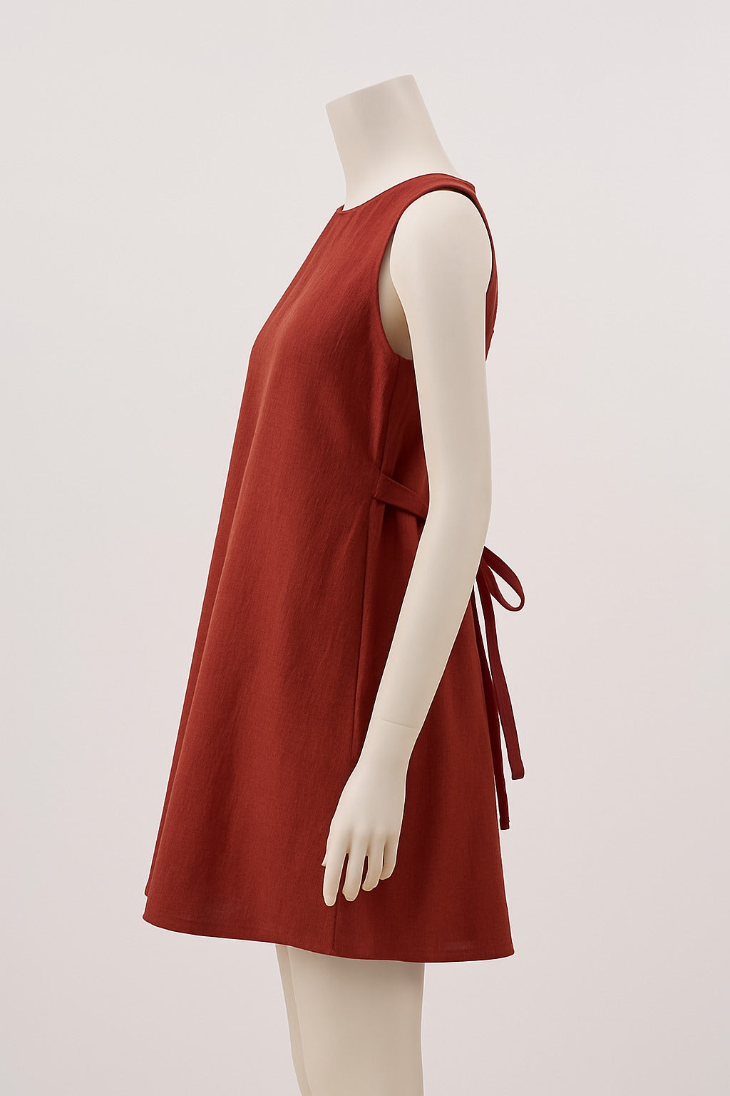Pure Linen Classic Tie Waist Short Dress