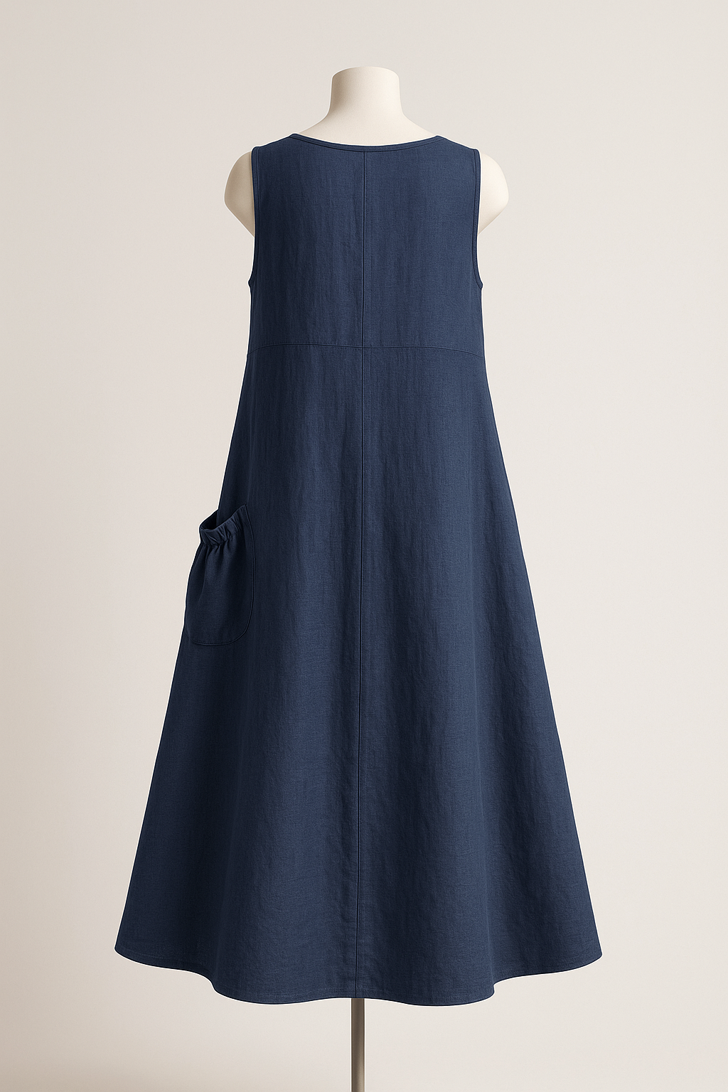Pure Linen Classic Pocket Maxi Dress