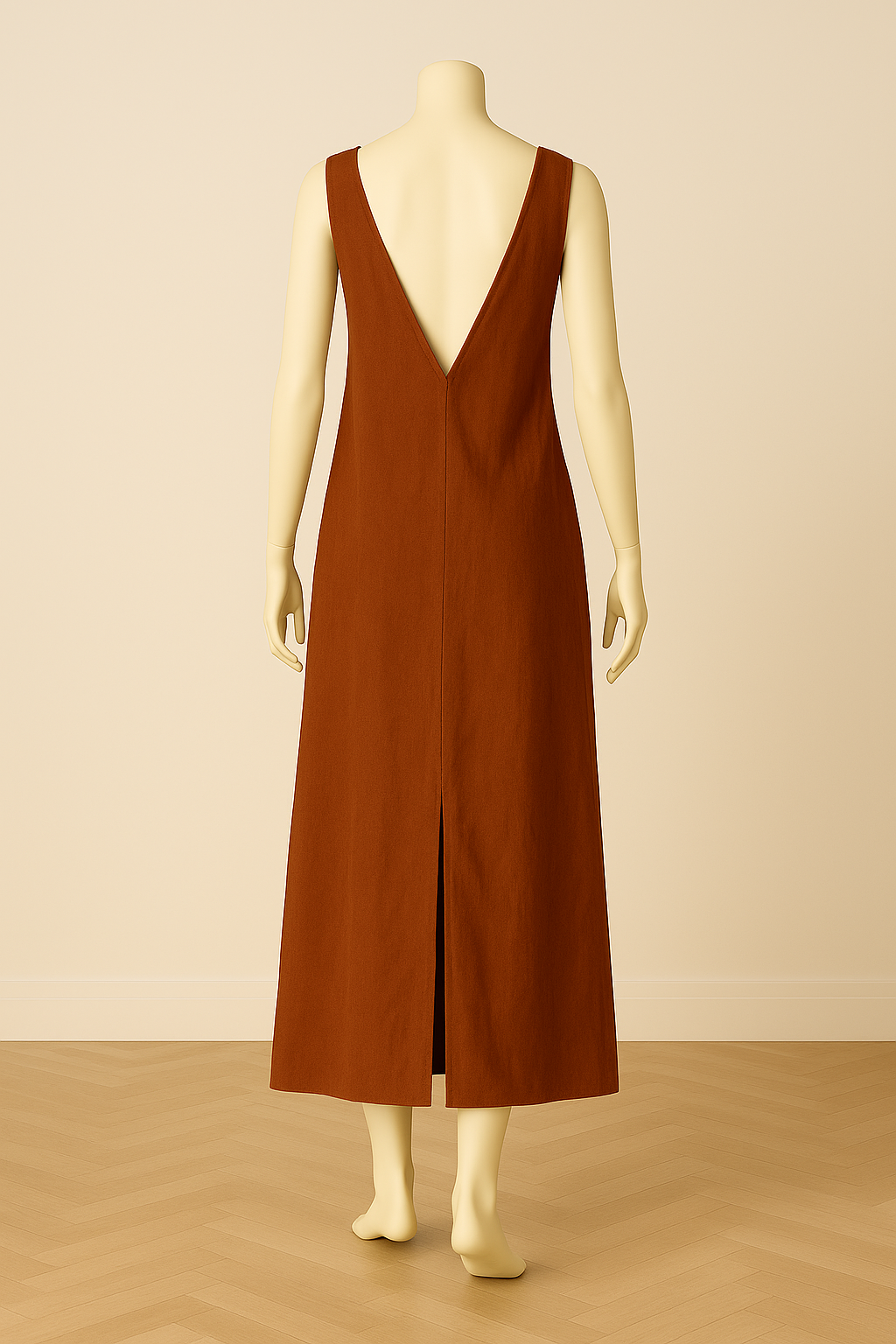 Pure Linen Low Back Dress with Pockets for All time Wear