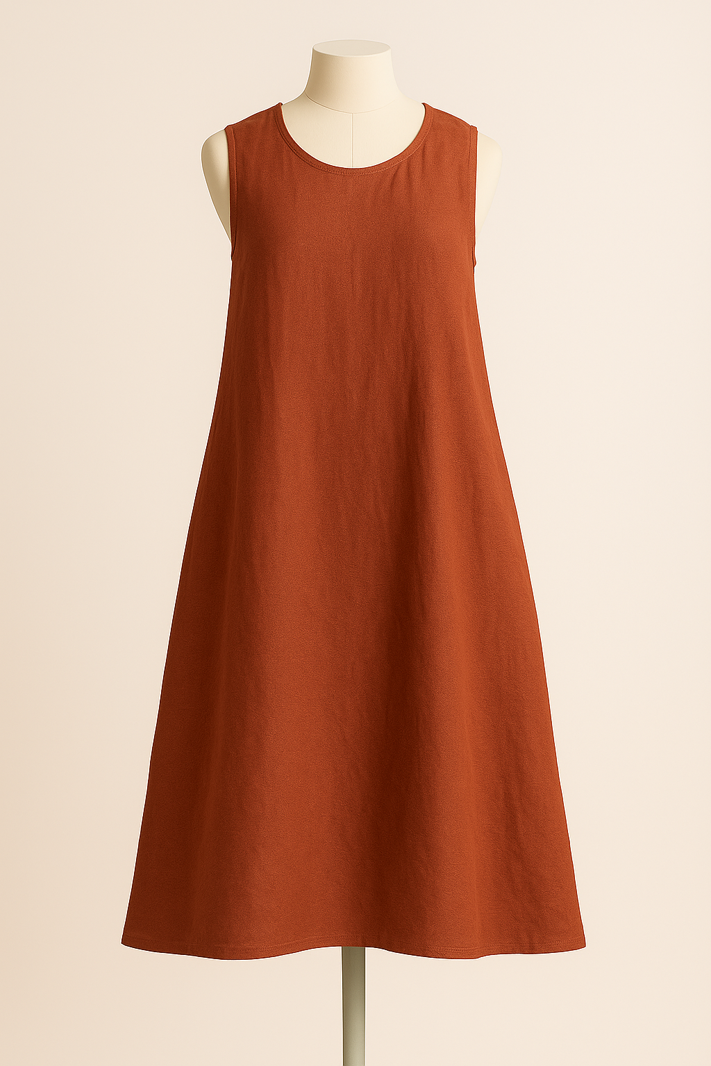 100% Linen Sleeveless Midi Dress