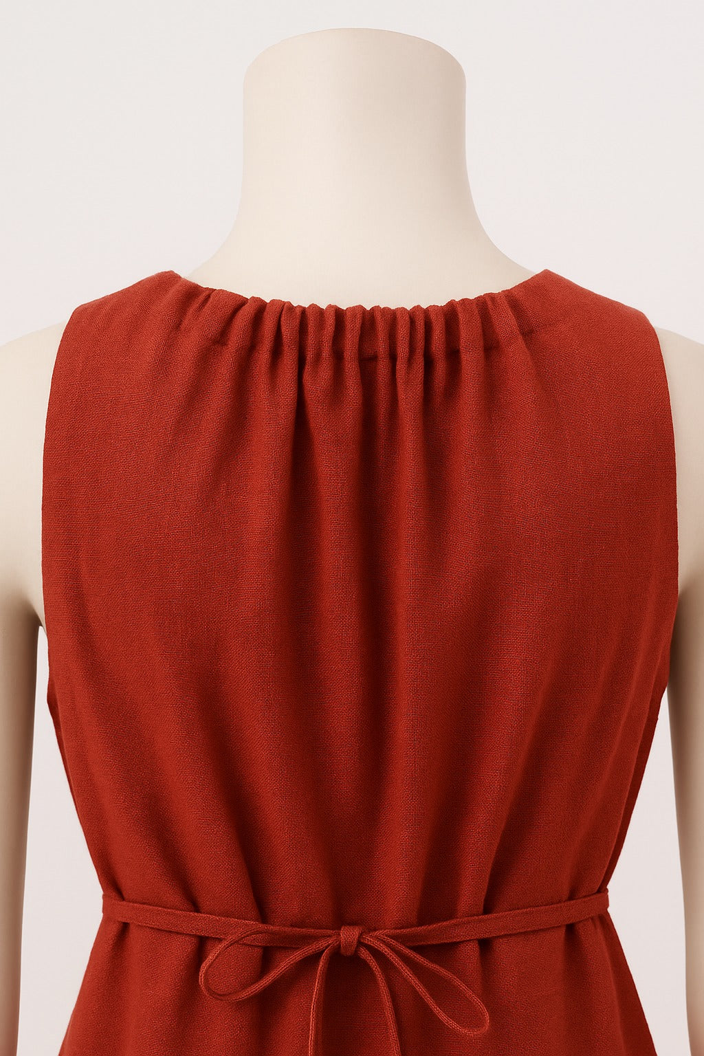 Pure Linen Classic Tie Waist Short Dress