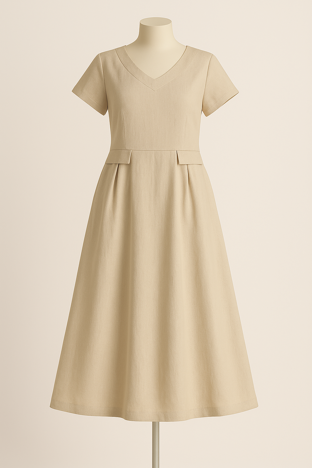 Pure Linen Classic Duchess Midi Dress
