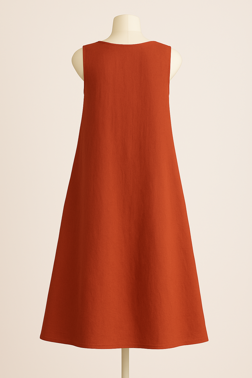 100% Linen Sleeveless Midi Dress