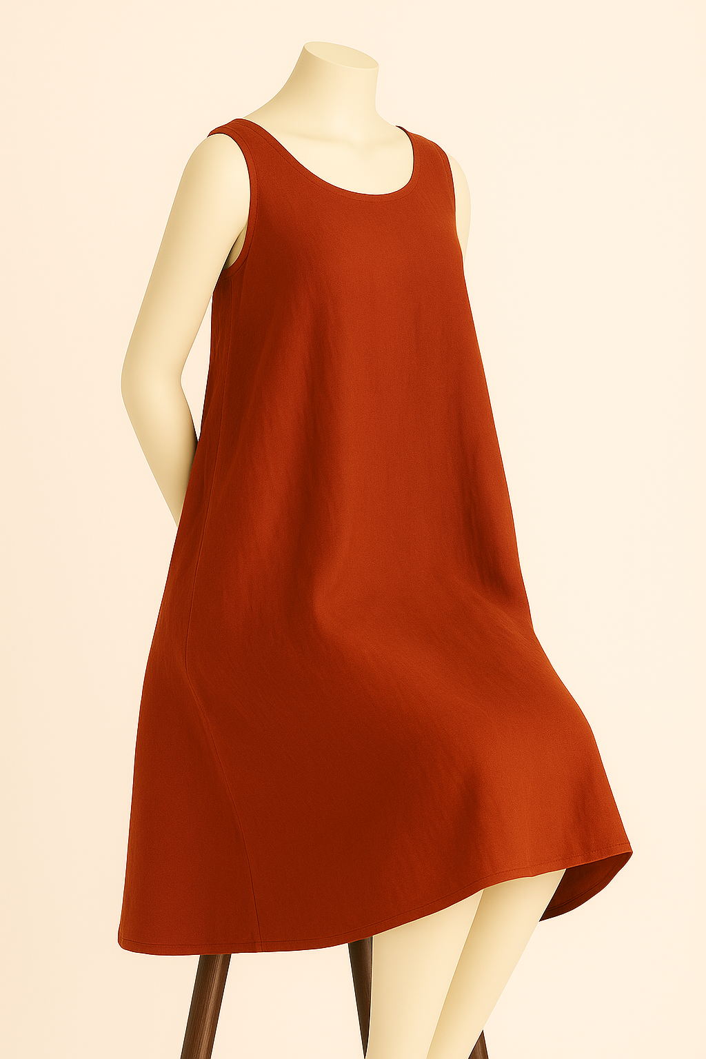 100% Linen Sleeveless Midi Dress