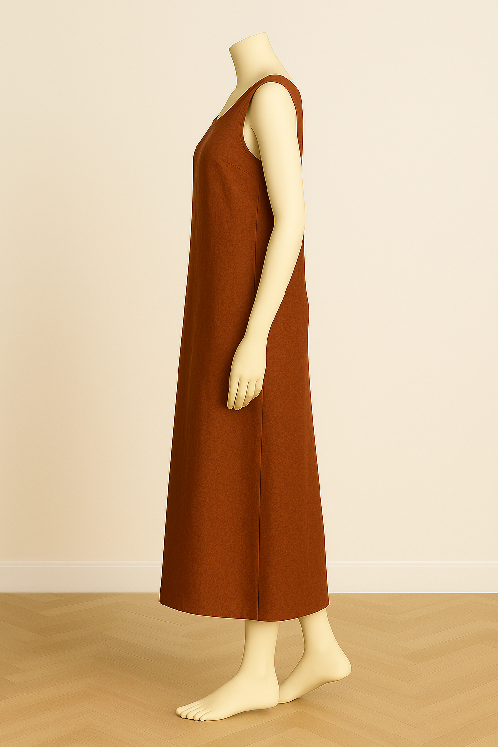 Pure Linen Low Back Dress with Pockets for All time Wear