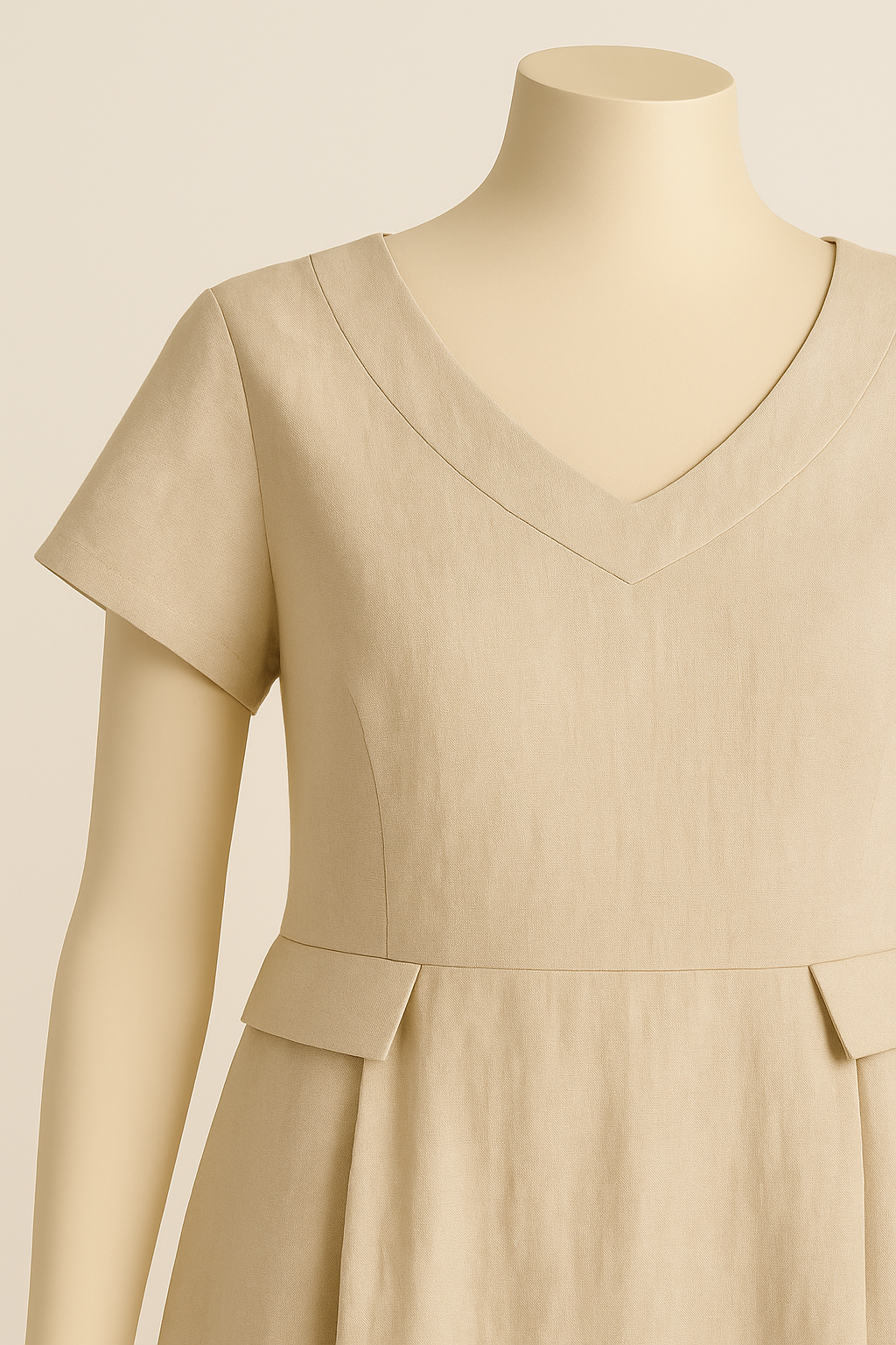 Pure Linen Classic Duchess Midi Dress